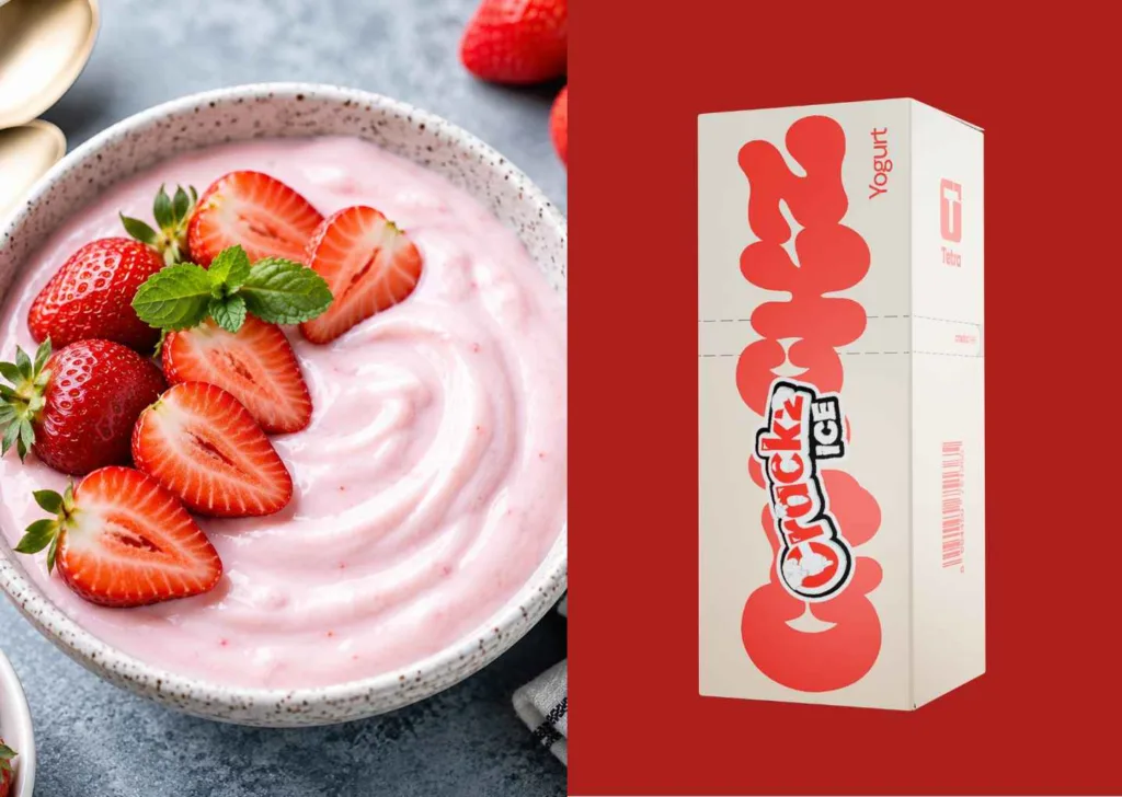 liquid strawberry yogurt crackz ice